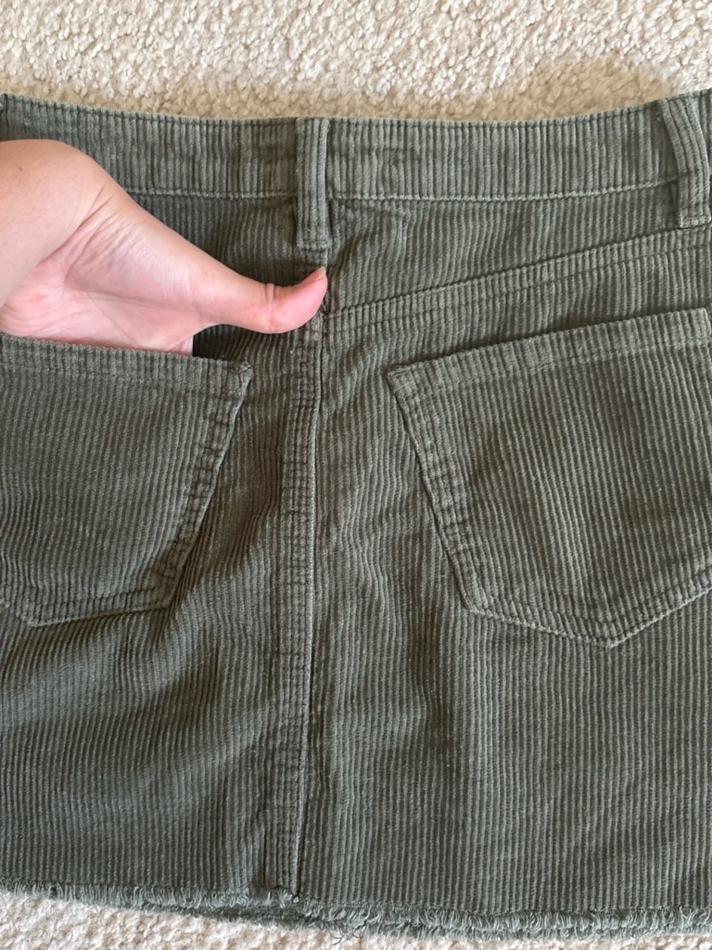 Forever 21 Olive Green Corduroy Mini Skirt - Picture 4 of 6